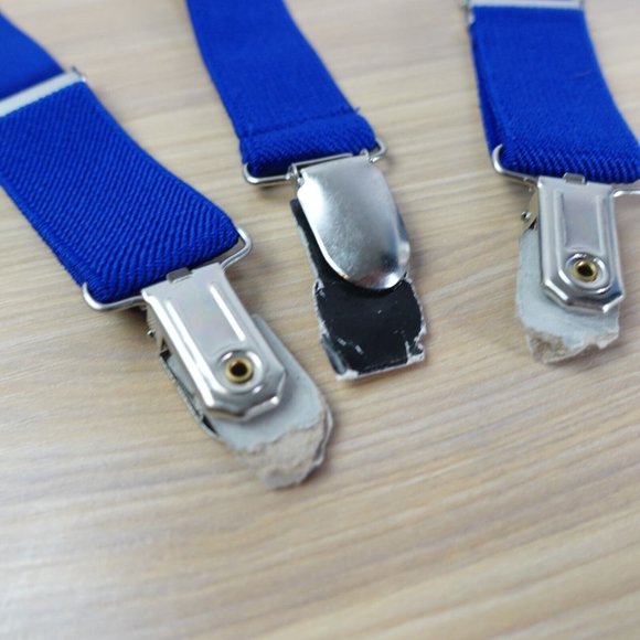 Suspender Boy Blue Clip On Y Back Adjustable Strap Stretch‎ Classic Royal - Picture 4 of 7